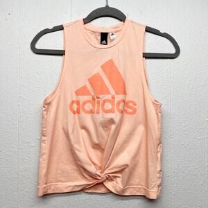 Adidas Knot Front Muscle Tank Top Womens XS Athleisure Fitness Workout Fitness